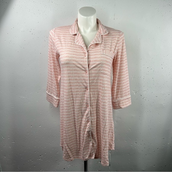 Bare Necessities Pink Stripe Cooling Light Nights Sleep Shirt S - Picture 2 of 8